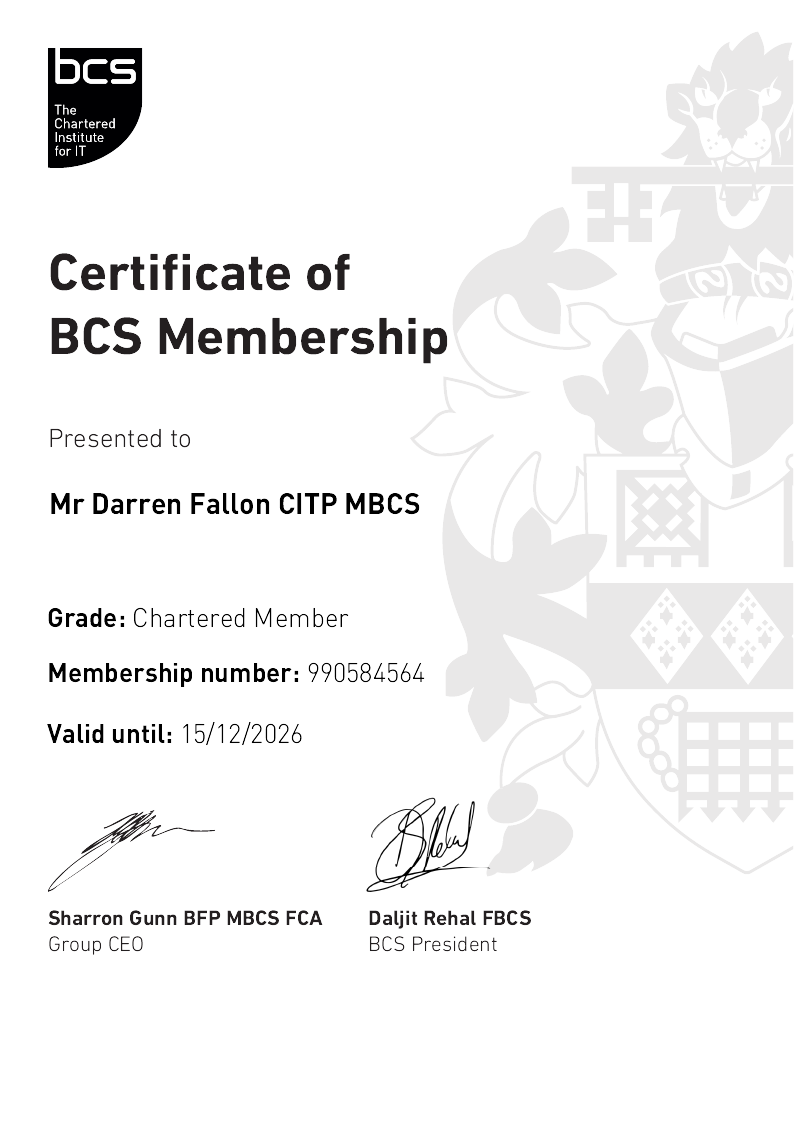 My Certificate