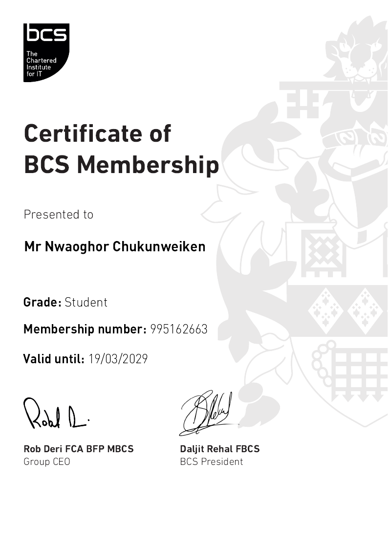 My Certificate