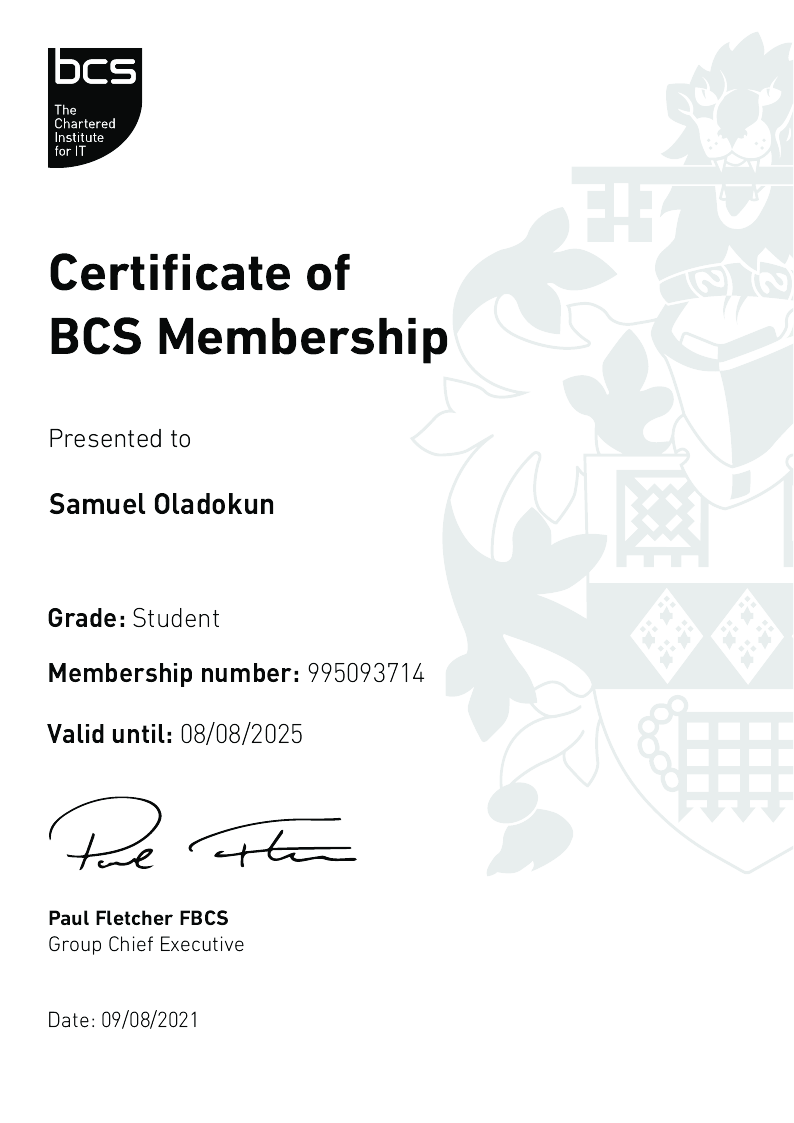 My Certificate