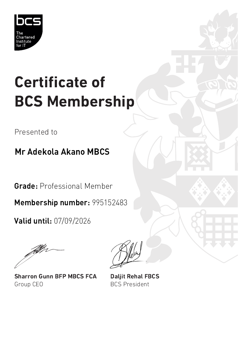 My Certificate